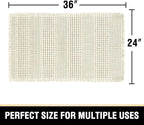 H.VERSAILTEX Upgraded Waffle Bath Mat Super Absorbent Non Slip Bath Rug, 24" x 36", Ivory