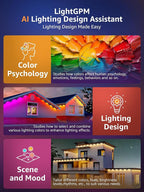 Lepro E1 AI Permanent Outdoor Lights APP Control, 50ft 30 LED Smart RGB+IC+Warm/Cool White House Eave Light for Halloween Christmas, Alexa Google Enabled, 2.4 GHz WiFi/Bluetooth, NO Remote Controller