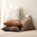 MIULEE Boho Farmhouse Fall Throw Pillow Covers 20x20 Inch Set of 4 Rustic Mordern Neutral Cushion Covers Soft Corduroy Nordic Home Decor for Couch Bed Sofa Living Room Brown