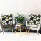 Decorative Throw Pillow Covers Set of 2 Black Hydrangea Pillow Covers 18x18 inch Super Soft Short Plush Square Floral Throw Pillows,Farmhouse Outdoor Pillow Covers for Couch Living Room