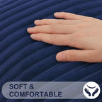 Simmore Decorative Throw Pillow Covers 22x22 Set of 2, Soft Natural Plush Flannel Double-Sided Fluffy Couch Pillow Covers for Sofa Living Room, Navy Blue