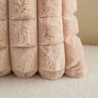 Neelvin Camel Faux Fur Cozy Soft Plaid Decorative Throw Pillow Covers 20x20 inch Set of 2,Velvet Pillowcase Cushion Case for Sofa Couch