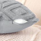 Pallene Grey Throw Pillow Covers 22x22 Set of 2, Soft Plush Faux Fur Decorative Couch Pillow Covers for Sofa Bed Living Room Pillow Cases with 3D Diamond Pattern