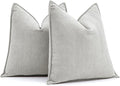 MIULEE Pack of 2 Light Grey Decorative Pillow Covers 20x20 Inch Soft Chenille Luxurious Couch Throw Pillows Farmhouse Cushion Covers with Elegant Design for Sofa Bedroom Living Room Home Decor