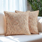HAUSSY Rust Throw Pillow Covers 12x20 Set of 2 Chenille Tweed Textured Decorative Couch Lumbar Pillow Covers Neutral Modern Pillow Cases for Sofa Bed Living Room Decor