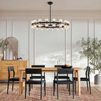 36" K9 Crystal Chandeliers, Round Black Chandeliers for Dining Room, Living Room, Dining Room Chandelier Over Table, Chandelier for Bedroom Foyer Bathroom Includes Bulbs