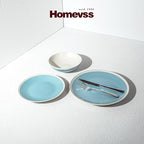 Rock Ridge Speckled Stoneware Dinnerware Set (18pc Set, Turquoise and Ivory)