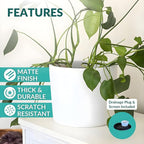 Willowy Large Matte White Ceramic Planter - 12 Inch Pots for Plants Indoor, Modern Planters for Indoor Plants, Big 12 inch Plant Pot, White Plant Pot with Drainage Hole Plug