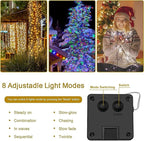 4Pack Solar String Lights for Outside, 400 LED Solar Christmas Lights Outdoor Waterproof with 8 Modes Solar Fairy Lights for Xmas Tree Party Wedding Garden Fence Decorations (White)