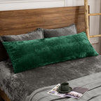PHF Truly Velvet Zippered Body Pillowcase, No Insert, 1 Pack Ultra Soft Breathable Pillow Sham Cover with Zipper, 20"X 54" Long Luxury Cozy Warm Fuzzy Flannel, Emerald Green