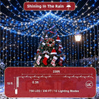240ft Outdoor Christmas Lights, 750 LED Super Long String Lights 12 Modes & Timer Memory, Dimmable Outsite Waterproof Light Strings for Xmas Tree Garden Wedding Party Holiday Decorations Blue &White
