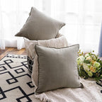 Jeanerlor Decorative Cotton Linen Couch 26"x26" Throw Pillow Case for Sofa Durable Classy, Comfortable Cushion Cover (65 x 65cm), Gray