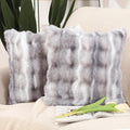 MADIZZ Pack of 2 Thick Plush Wool Throw Pillow Covers 16x16 Inch White Grey Soft Neutral Decorative Throw Pillows Accent Boho Cushion Covers for Couch Sofa Bedroom Pillow Shell