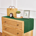 Solino Home Linen Table Runner 48 Inches - 100% Pure Linen Pine Green Table Runner 14 x 48 Inch Ideal for Dresser and Coffee Tables - Fall, Autumn, Thanksgiving, Christmas - Fete