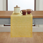 Solino Home Linen Small Table Runner 36 Inches - Athena, 100% Pure Linen Chambray Lemon Yellow Table Runner 14 x 36 Inch Ideal for Dresser and Coffee Tables