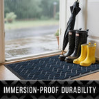 Yimobra Outdoor Runner Rug 72x24, All-Season Waterproof Doormat Outdoor Entrance, Heavy Duty Non-Slip Outside Commercial Grade Door Mat, Easy Clean, Blue