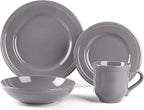 Pearl Dots Stoneware Dinnerware (16pc Set, Grey)