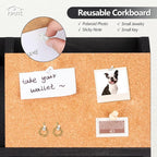 Key Holder for Wall Mount with Mail Organizer, Farmhouse Key Holder for Wall with Shelf, Chalkboard&Corkboard, Entryway Organizer 11 Metal Hooks, Decorative Natural Pine Wood, 14.6*11.1*3.3”, B-Black