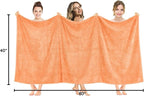 American Soft Linen Oversized Bath Sheet 40x80 Extra Large for Bathroom, 600 GSM 100% Cotton Turkish Jumbo Bathsheet Towels for Adults Malibu Peach Bath Sheet