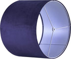 Dark Blue Velvet Drum Lamp Shade Modern Lampshade 13``Top×13``Bottom×10``High(Spider) Medium Lamp Shade for Table & Bedside Lamp Replacement Lampshades in Hand Crafted - By GO&SO