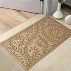 Front Door Mat, Absorbent Dirt Trapping Welcome Door Mat Indoor Outdoor, Non Slip Entry Mat, Indoor Outdoor Door Mats, Fade Resistant, Low Profile Doormat for Entryway, 29×17, Beige