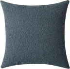 Jeneoo Grey Blue Decorative Square Thick Accent Throw Pillow Covers Fine Textured Boucle Couch Cushion Case for Sofa Decor, Set of 1, 24 x 24 Inch