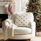 MIULEE Christmas Tree Decorative Pillow Covers Faux Fur Wool Throw Pillows Soft Plush Cushion Covers Set of 2 Xmas Home Decor Winter Holiday for Sofa Couch Livingroom Bed 20x20 Inch Cream