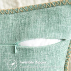 MIULEE Pack of 2 Couch Throw Pillow Covers 18x18 Inch Greyish Green Farmhouse Decorative Pillow Covers with Stitched Edge Soft Chenille Solid Dyed Spring Pillow Covers for Sofa Bed Living Room