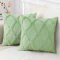 decorUhome Throw Pillow Covers 26x26 Inch Set of 2, Soft Plush Faux Fur Wool Sage Green Couch Pillow Covers, Decorative Neutral Pillow Cases for Bed Sofa Living Room Home Decor