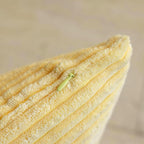 Home Brilliant Set of 2 24x24 Pillow Covers Decorations Yellow Striped Velvet Corduroy Euro Throw Pillow Sham for 26 inch Pillow Insert for Fall Winter Decor, 24 x 24 inch, Light Yellow