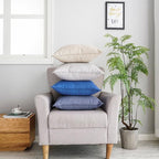 Jeanerlor 26"x26" Decorative Cotton Linen Couch Throw Pillow Case Yellow for Sofa Durable Classy, Comfortable Cushion Cover for Play Room/Coffee Shop, (65 x 65cm), Light Linen