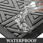 Yimobra Outdoor Mats for Front Door, Stops Mud & Dirt at Entrance, Fits Garage & Patio, All-Weather Waterproof Non Slip Outdoor Indoor Welcome Mat, 29.5x17 Grey