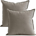 Jeanerlor Set of 2 Decorative 26"x26" Cotton Linen Chair Throw Pillow Case Green for Sofa Durable Classy, Comfortable Cushion Cover for Coffee Shop/Bar (65 x 65cm) Gray