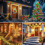 echosari Connectable Christmas String Lights, 400 LED Dual Color Changing String Lights Plug in 66Ft with Timer for Tree Garden Indoor Decor (Warm White & Multicolor)