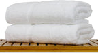 Luxury Hotel & Spa Collection Highly Absorbent, Quick Dry 100% Turkish Cotton 700 GSM, Eco Friendly Towel, for Bathroom Dobby Border Soft Bath Towel Set 27 X 54 (White, Bath Towels - Set of 2)