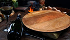 Alpha Living Home Round Wood Chargers Plates 11 Inch Natural Wood Charger Plates Set of 4 - Serving Plates for Dinner, Wedding, Tabletop Decor, Holiday, Party, Baby Shower, Event Decoration - Natural