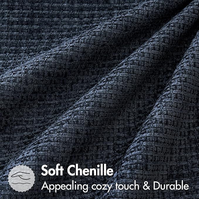 MIULEE Pack of 2 Couch Throw Pillow Covers 16x16 Inch Coastal Navy Blue Modern Boho Accent Decorative Pillow Covers Soft Chenille Farmhouse Cushion Covers for Home Decor Bed Sofa Living Room