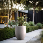 Kante Tall Concrete Planter, 21.7-Inch Height Light Gray Large Indoor Outdoor Plant Pot with Drainage Hole for Patio Garden Home, Modern Decor for Flowers and Tree
