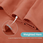 Terracotta Linen Small Stall Shower Curtains for Bathroom Natural Boho Shower Curtains Stall Bath 36x72 Cloth Fabric Half Narrow Water Repellent RV Drapes for Bathtub 36 x 72 Inches