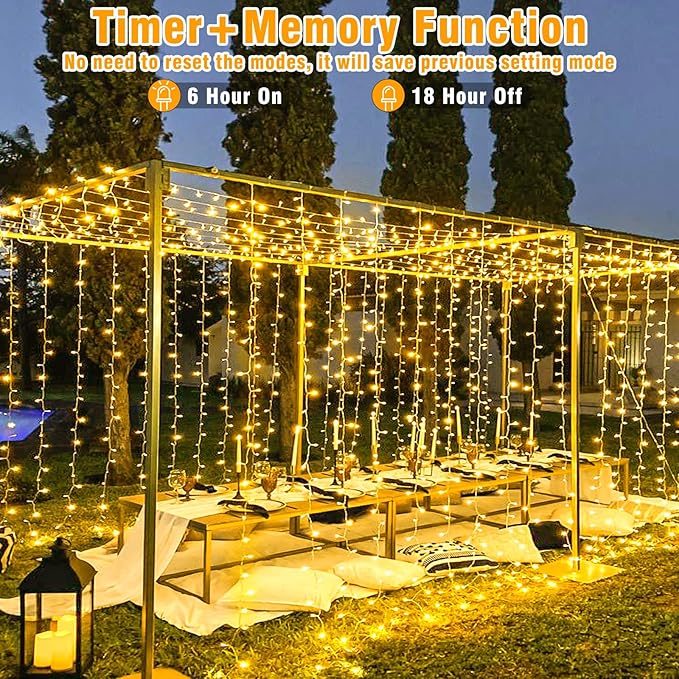 300 LED Christmas Lights Outdoor Indoor 100ft Connectable Warm White Christmas Lights 8 Modes Clear Wire Waterproof, Plug in Twinkle Fairy String Light for Bedroom Wedding Party Xmars Tree Decorations