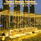 33ft 100 LED Christmas Lights Outdoor Waterproof, Warm White Christmas String Lights Indoor Clear Wire 8 Modes, Plug in Twinkle Fairy String Lights for Bedroom Wedding Classroom Garden Decorations