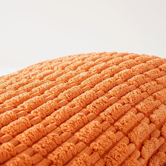 Fancy Homi Fall Orange Long Body Lumbar Decorative Throw Pillow Cover 14x36 Inch for Bed Couch Bedroom, Soft Corduroy Rectangle Solid Pillow Case 35x91 cm, Rustic Farmhouse Boho Room Decor