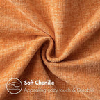 MIULEE Fall Pack of 2 Orange Throw Pillow Covers 20x20 Inch Soft Chenille Pillow Covers for Sofa Living Room Couch Solid Dyed Cases