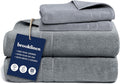 Brooklinen Super-Plush Turkish Cotton Bath Sheets Set - 2 Bath Sheets + 2 Hand Towels Cotton, 820 GSM, Highly Absorbent, Machine Washable, Perfect for Home & Bathroom (Smoke Grey)