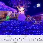 100FT 300 LED Christmas Lights Outdoor, Plug in Christmas String Lights Indoor, Waterproof & 8 Modes & Timer Function, Connectable Fairy Twinkle Light for Bedroom Patio Wedding Party Decor, Blue
