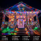 66Ft 200 LED String Lights Battery Operated, 12 Modes Christmas String Lights with Remote Timer Fairy Twinkle Lights for Indoor Outdoor Wedding Party Tree Decor(Multicolor)