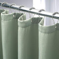 AmazerBath Sage Green Shower Curtain Fabric, Waffle Shower Curtain Cloth, Heavy Duty 240GSM, Hotel Quality Bathroom Shower Curtains, 72 x 72 Inches