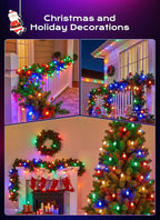 C9 LED Christmas Lights Outdoor, 50 FT 50 LED Multi-colored Connectable C9 String Lights for Christmas Tree Patio Roofline Garden Backyard Holiday Party Indoor Outdoor Decoration, Green Wire