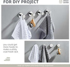Angle Simple Bathroom Towel Hooks, SUS 304 Stainless Steel Coat Wall Hooks, Polished Chrome, 2 Pack