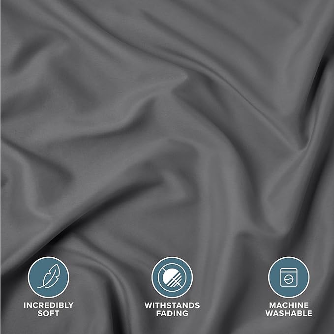 Bare Home King Pillow Sham Covers - Set of 2 - Premium 1800 Ultra-Soft Microfiber - Double Brushed - Stain & Fade Resistant - Bed Pillow Shams - Pillows Not Included (Set of 2, Grey)